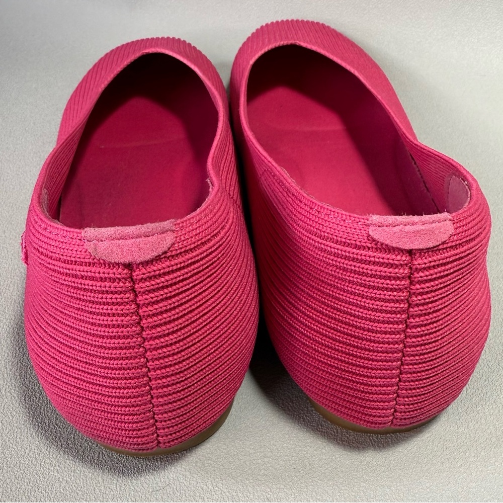 VIVAIA Margot 2.0 Pink Square-Toe V-Cut Knit Ballet Flats - Picture 7 of 13